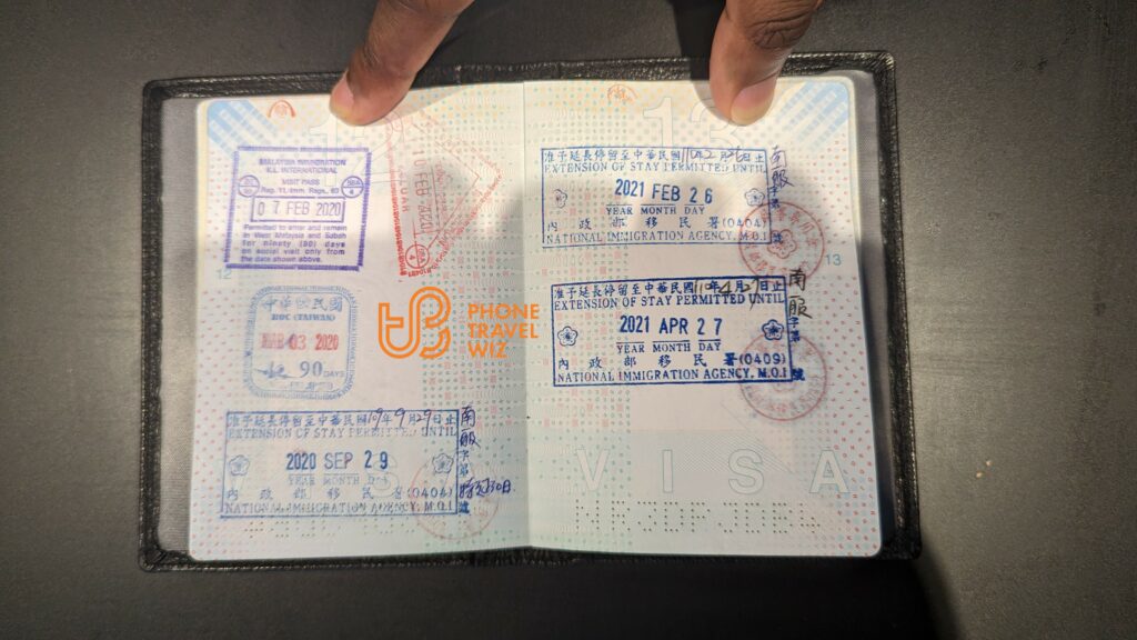 Dutch Passport with Taiwanses Entry, Extension & Exit Stamps 1