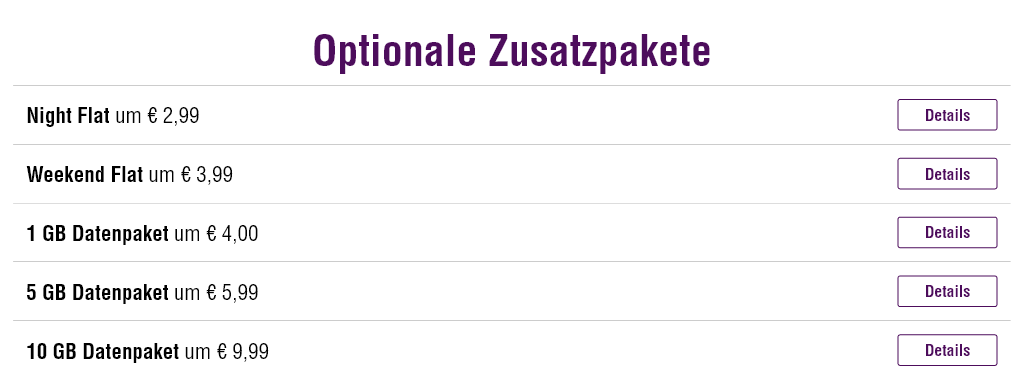 Ge org! Austria Optionale Zusatzpakete Optional Add-on Packages