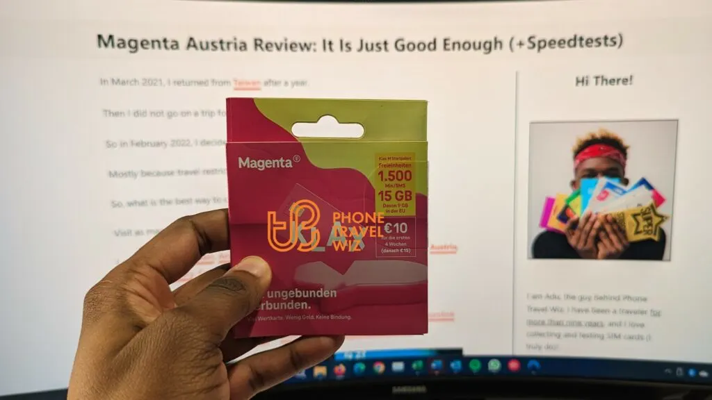 Magenta Telekom Austria Klax SIM Card Held by Adu