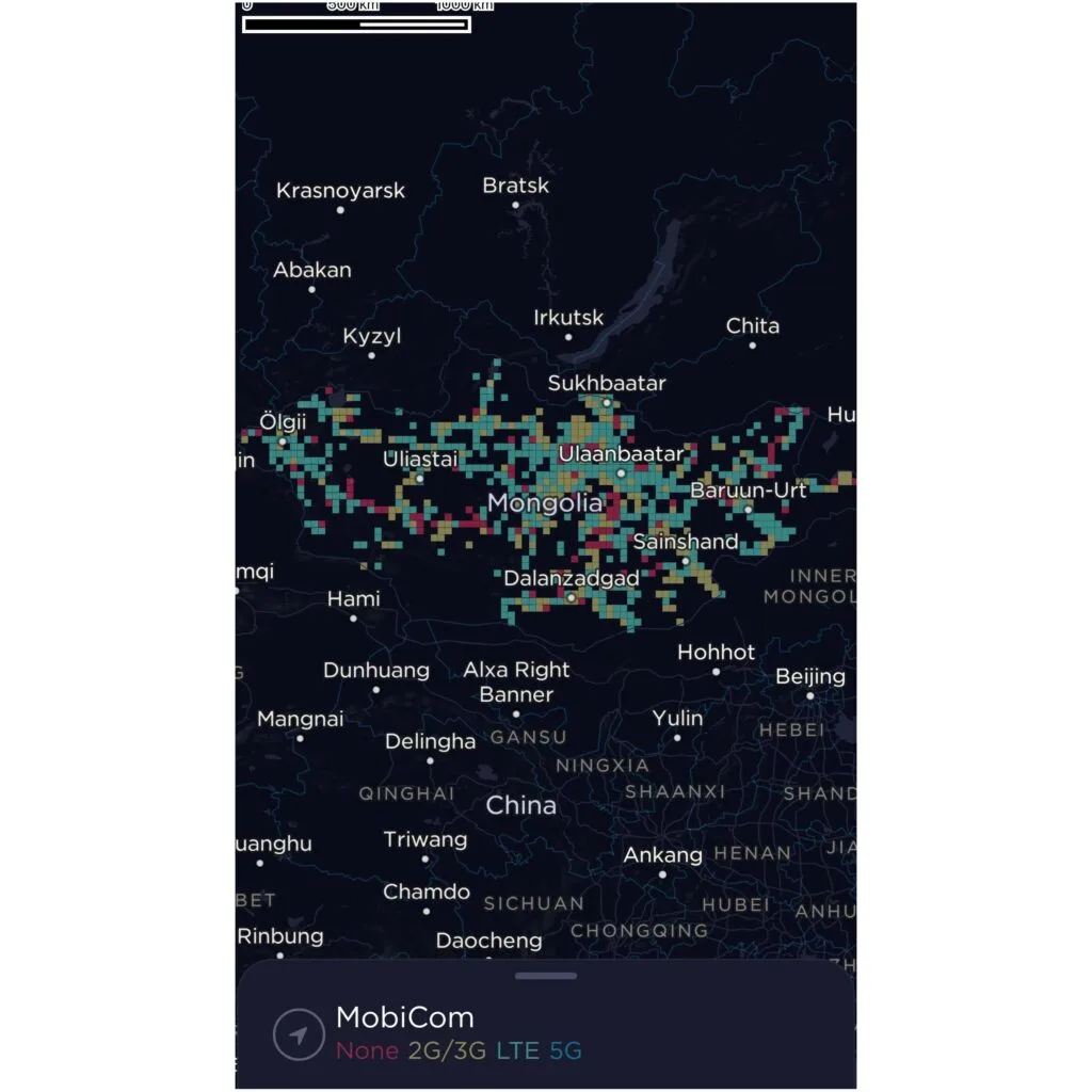 Mobicom Mongolia Coverage Map