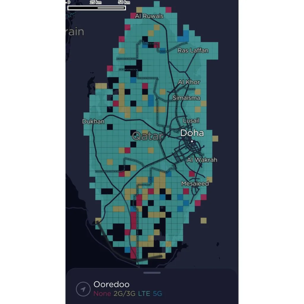 Ooredoo Qatar Coverage Map