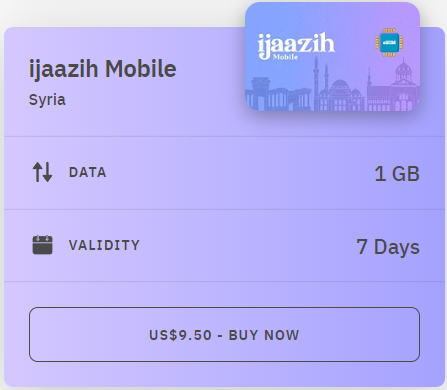 Syria Ijaazih Mobile eSIM Airalo (with Prices)