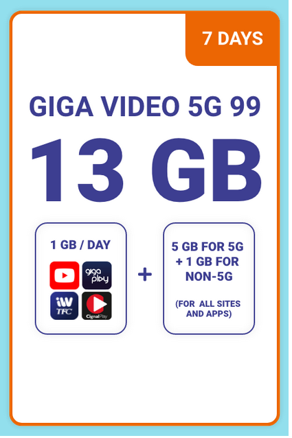 TNT Philippines Giga Video 5G Plan