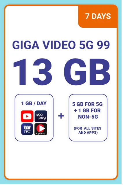 TNT Philippines Giga Video 5G Plan