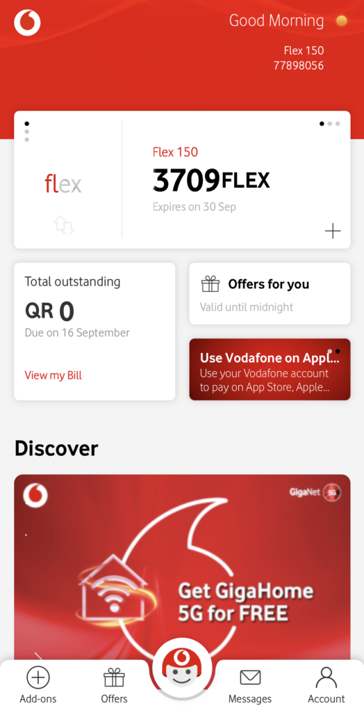 Vodafone Qatar My Vodafone (Qatar) App