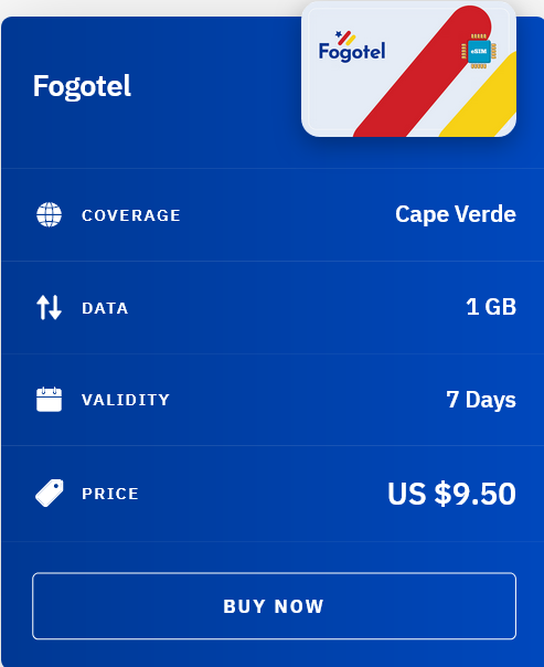 Airalo Cape Verde Fogotel eSIM with Prices
