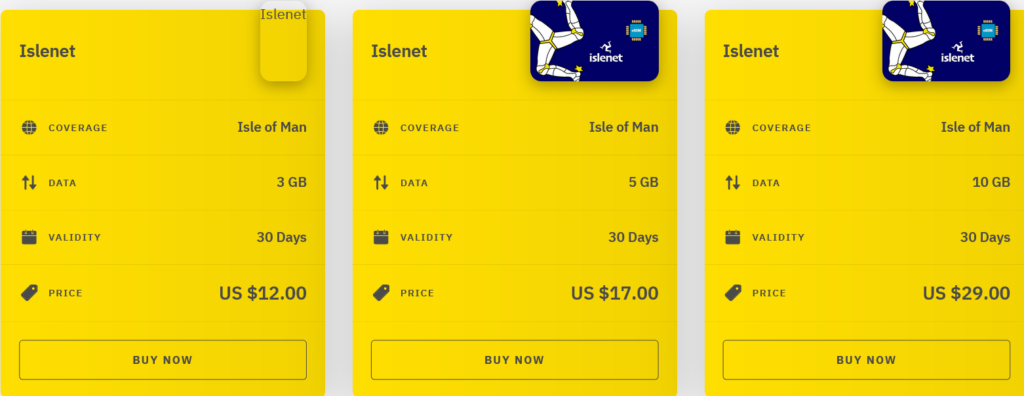 Airalo Isle of Man Islenet eSIM with Prices