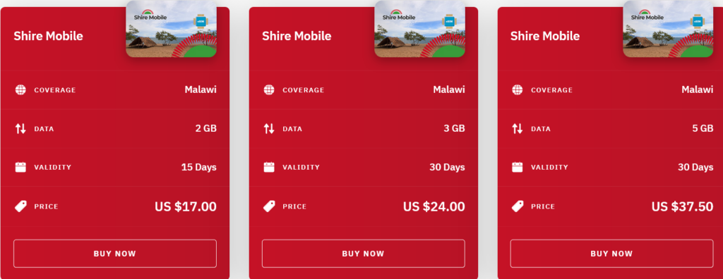 Airalo Malawi Shire Mobile eSIM with Prices