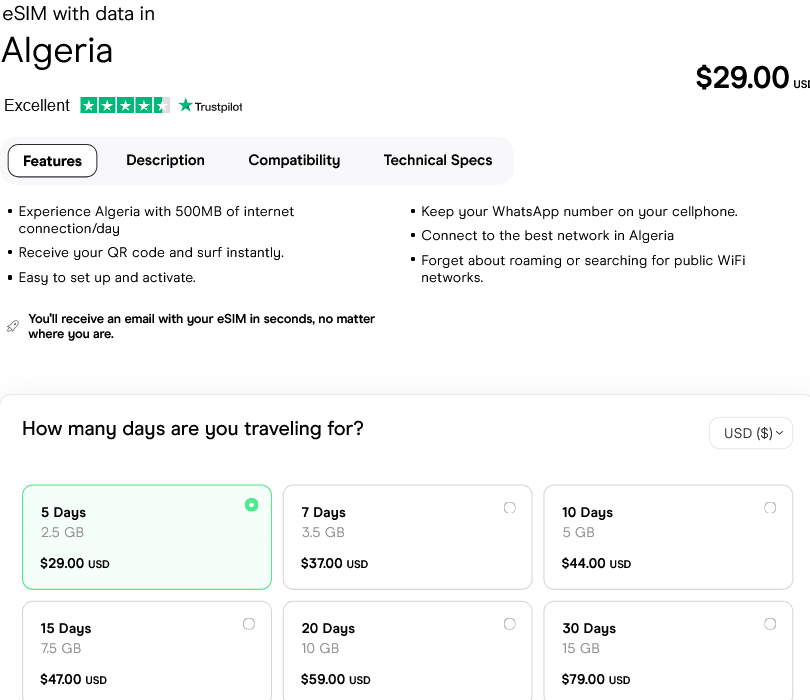 Holafly Algeria eSIMs