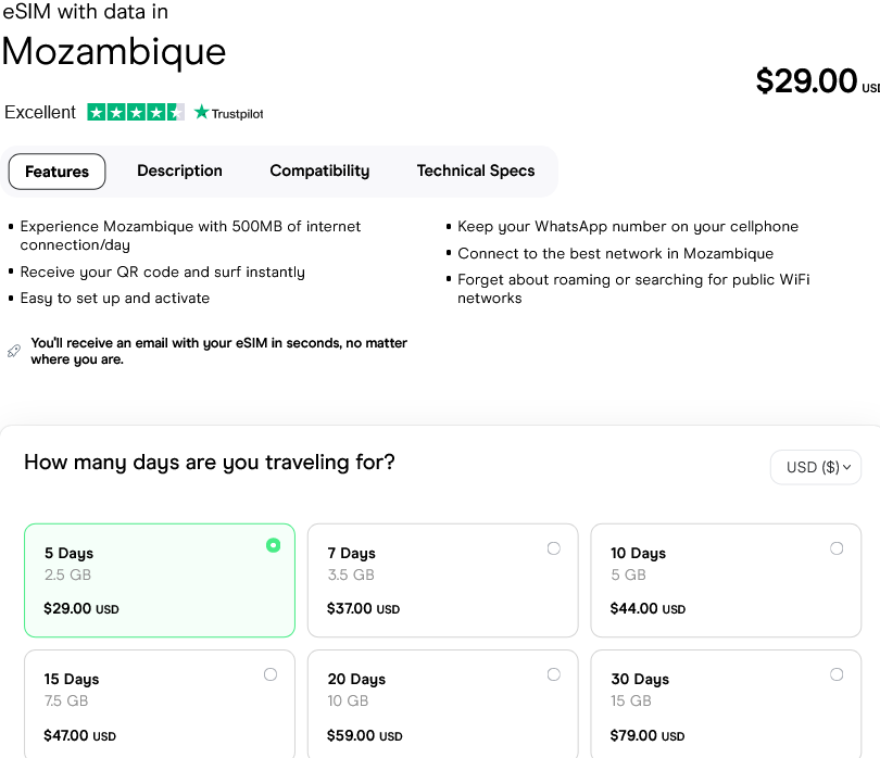 Holafly Mozambique eSIMs