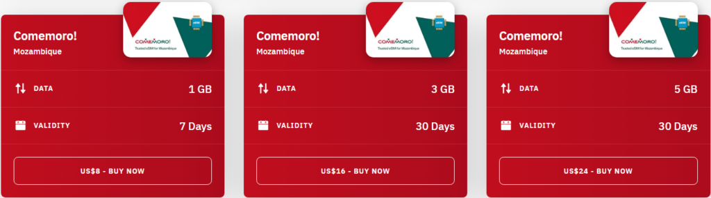 Mozambique Comemoro! eSIM Airalo (with Prices)