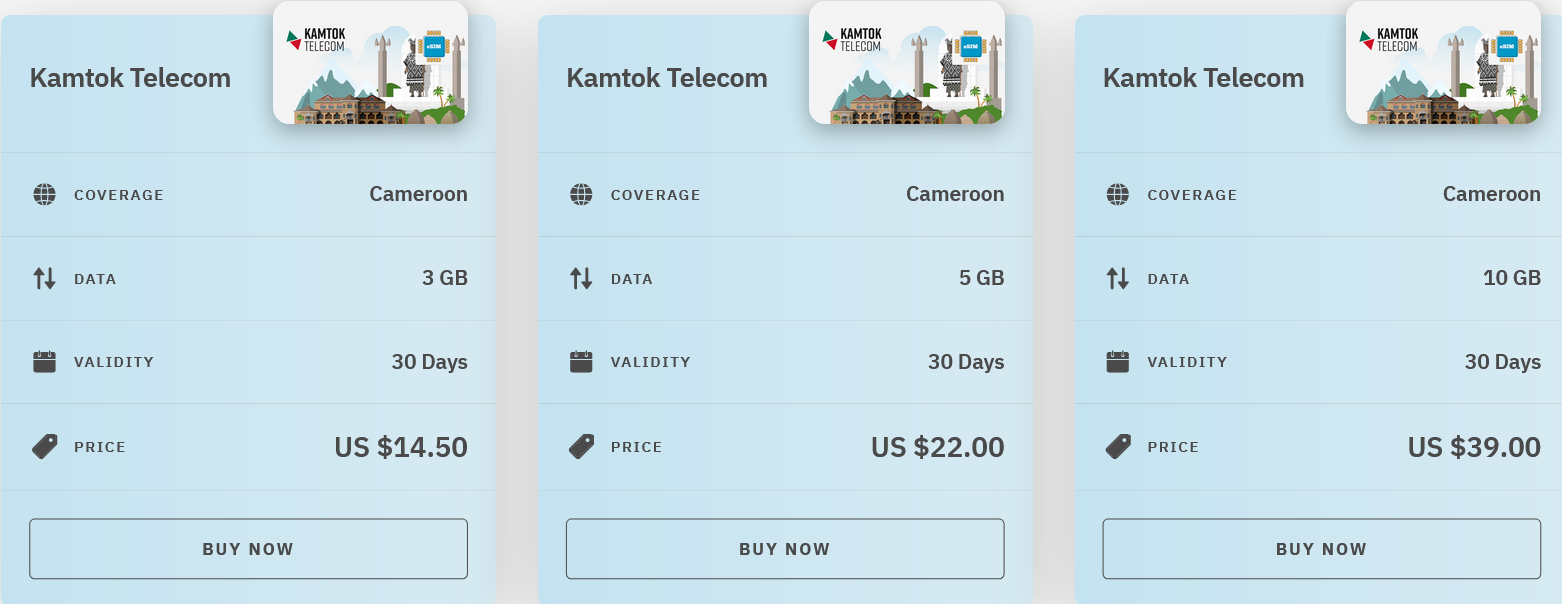 Airalo Cameroon Kamtok Telecom eSIM with Prices