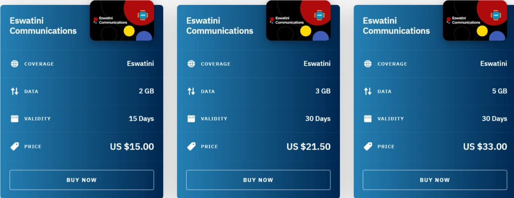 Airalo Eswatini Eswatini Communications eSIM with Prices