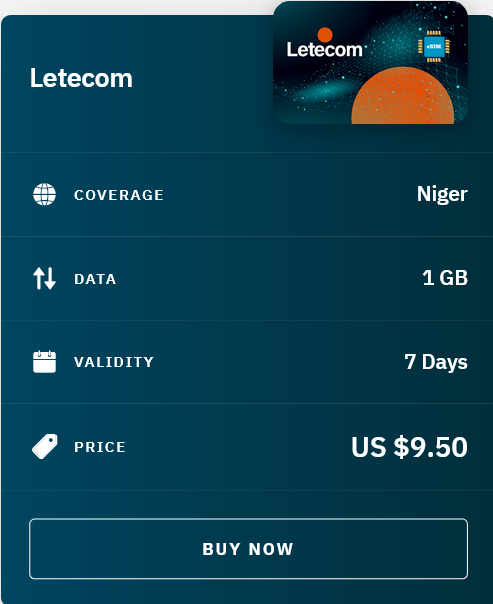 Airalo Niger Letecom eSIM with Prices