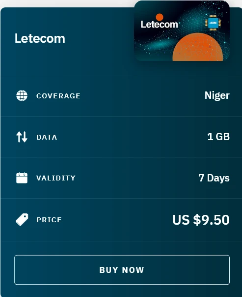 Airalo Niger Letecom eSIM with Prices