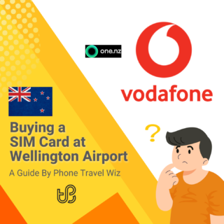 Buying a SIM Card at Wellington International Airport in New Zealand Guide (logos of One NZ & Vodafone)
