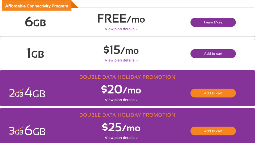Good2Go United States Monthly Unlimited Plans