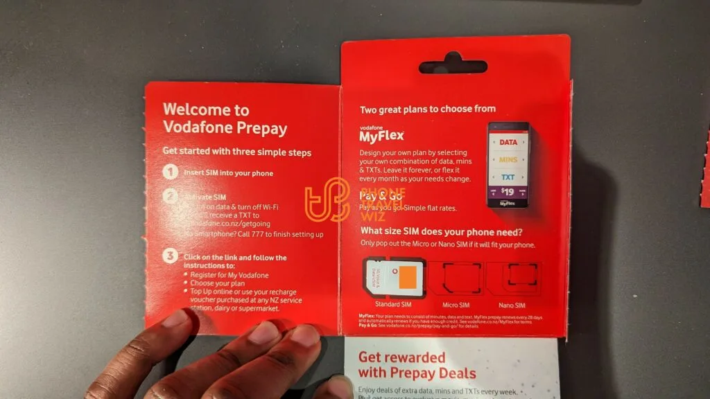 One-Vodafone New Zealand Prepaid SIM Card Starter Pack Opened