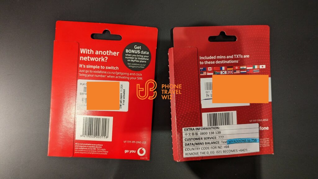 One-Vodafone New Zealand SIM Card Starter Packs Back