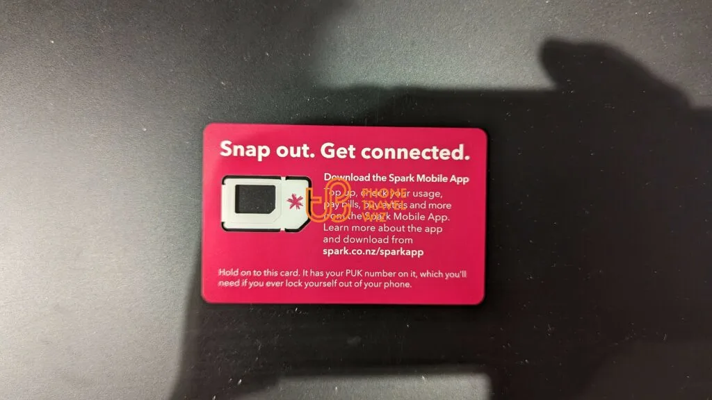 Spark New Zealand Travel Pack SIM Card Front