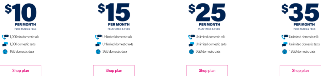 T-Mobile United States Connect Prepaid Plans