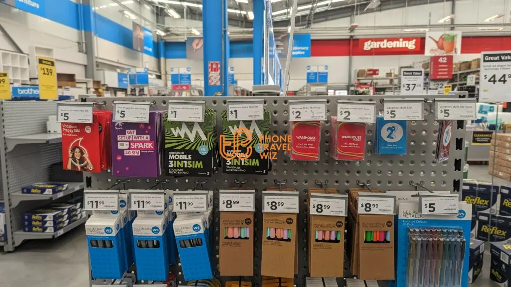The Warehouse New Zealand in Auckland Airport Selling Spark, One-Vodafone, 2degrees & Warehouse Mobile SIM cards