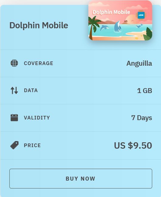 Airalo Anguilla Dolphin Mobile eSIM with Prices