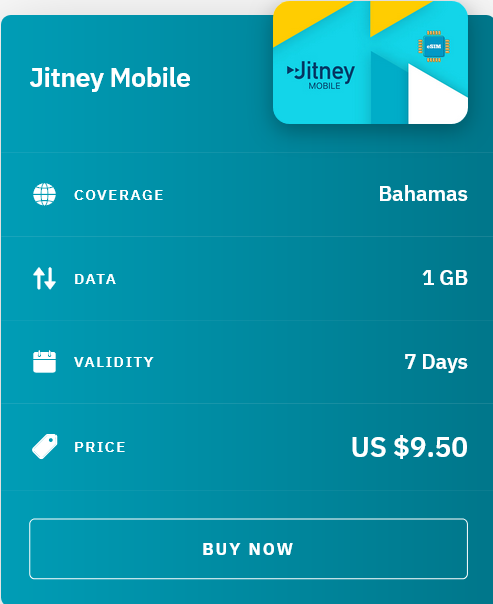 Airalo Bahamas Jitney Mobile eSIM with Prices