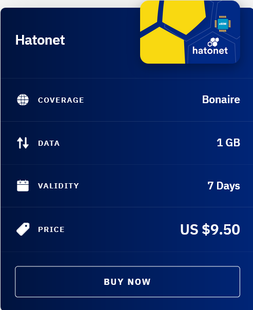 Airalo Bonaire Hatonet eSIM with Prices