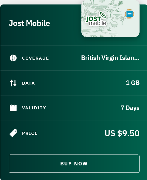 Airalo British Virgin Islands Jost Mobile eSIM with Prices