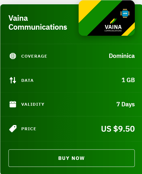 Airalo Dominica Vaina Communications eSIM with Prices