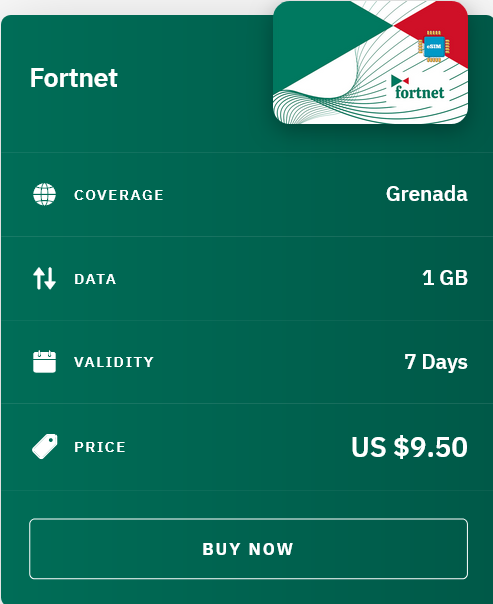 Airalo Grenada Fortnet eSIM with Prices