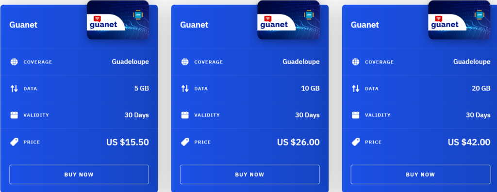 Airalo Guadeloupe Guanet eSIM with Prices