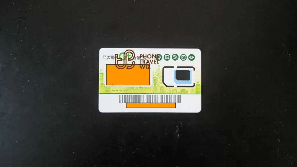 GT Mobile Taiwan SIM Card Back