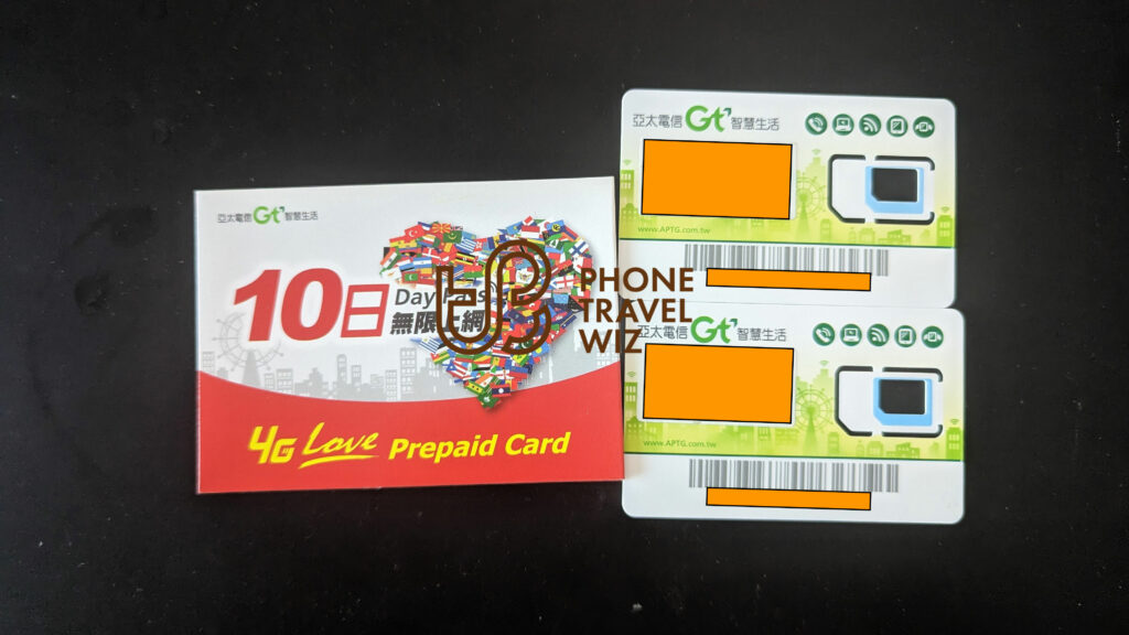 GT Mobile Taiwan SIM Cards with Pack Front