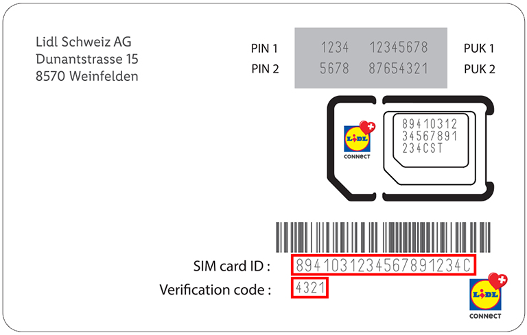Lidl Connect Liechtenstein & Switzerland SIM Card
