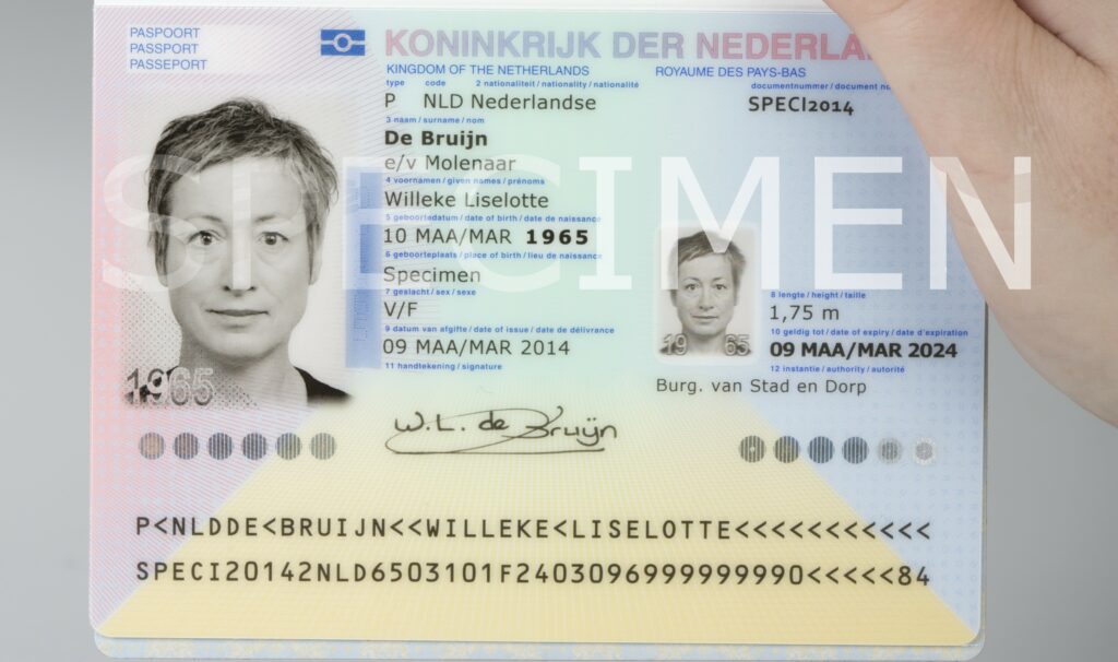 Passport of the Netherlands Specimen Photo
