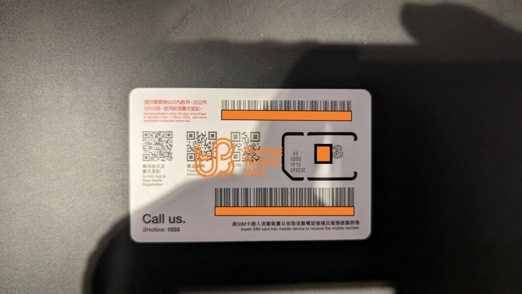 SoSIM Hong Kong SIM Card Back