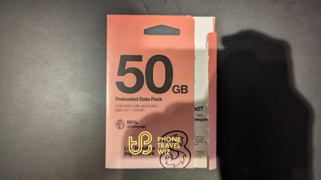 3 UK Travel SIM Card Starter Pack by Holidaysimcard Front