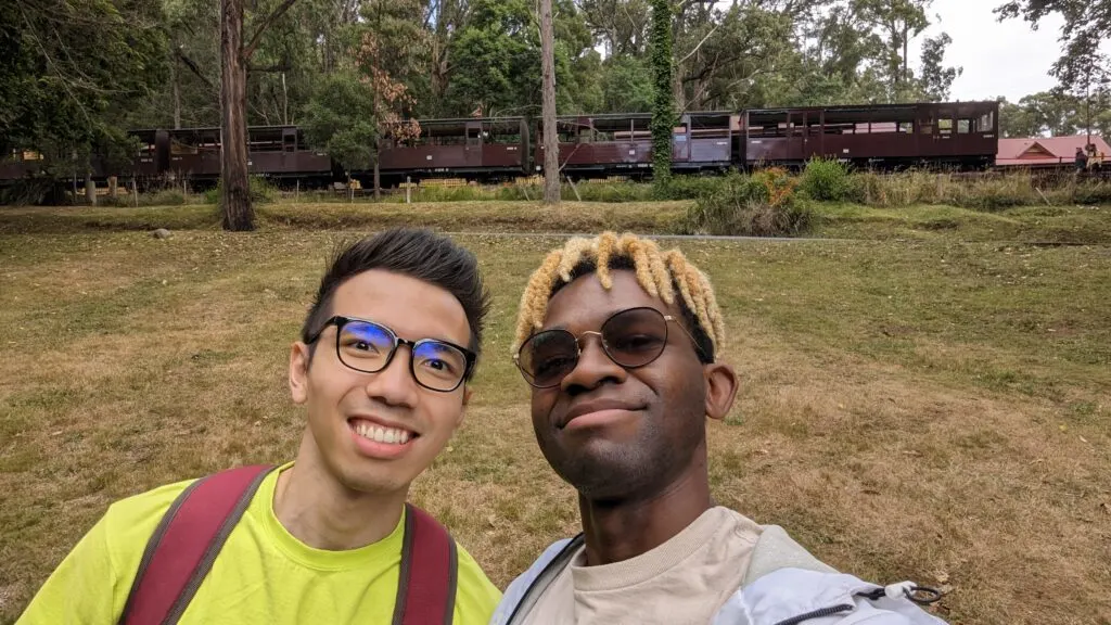 Adu and his boyfriend with their new glasses