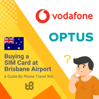 Buying a SIM Card at Brisbane Airport Guide (logos of Optus & Vodafone)