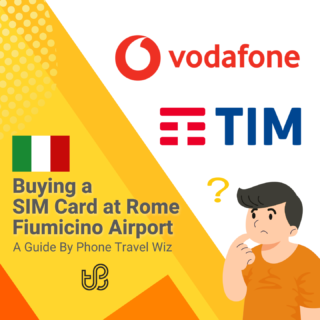 Buying a SIM Card at Rome-Leonardo da Vinci International Airport Guide (logos of TIM and Vodafone)