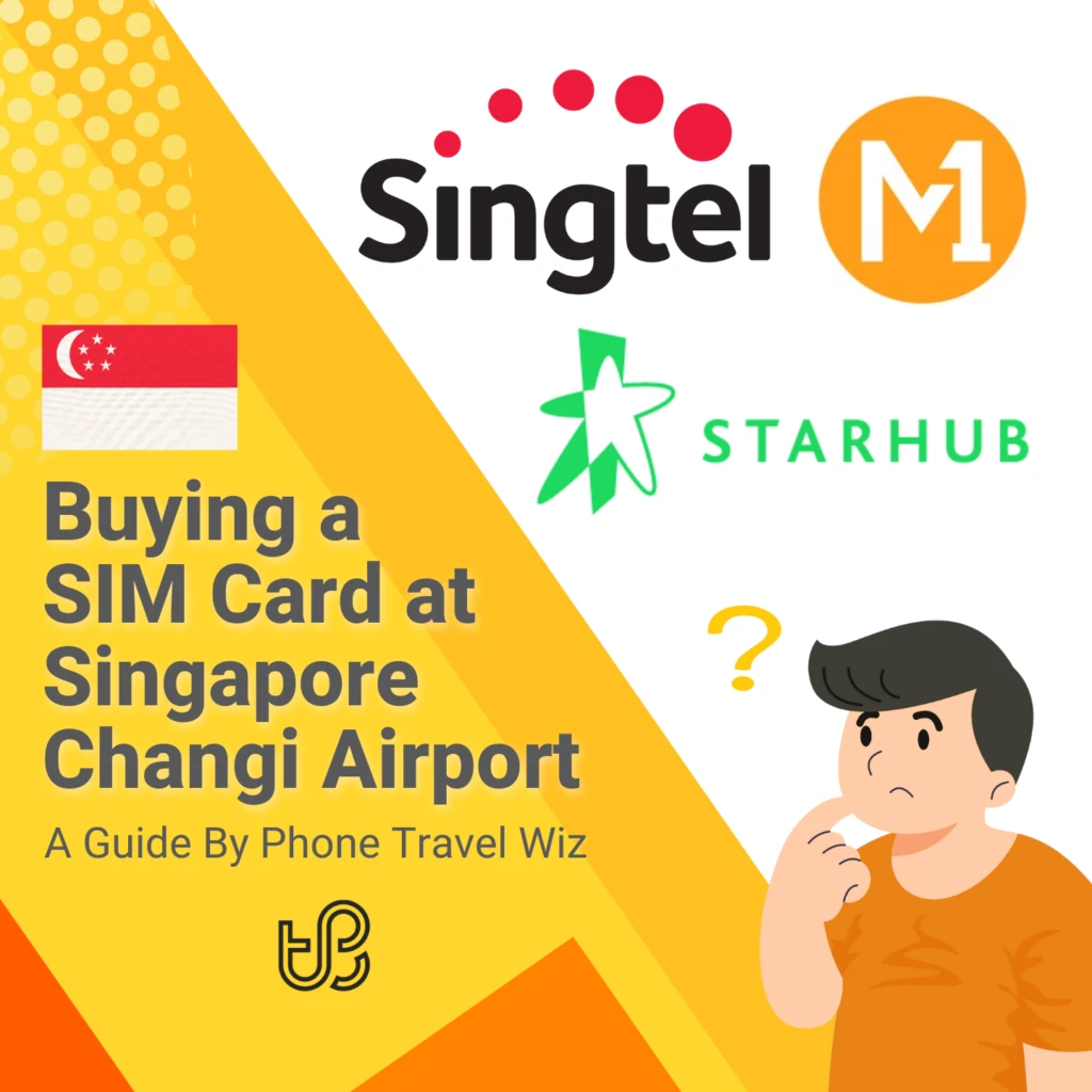 Buying a SIM Card at Singapore Changi Airport Guide (logos of Singtel, StarHub & M1)