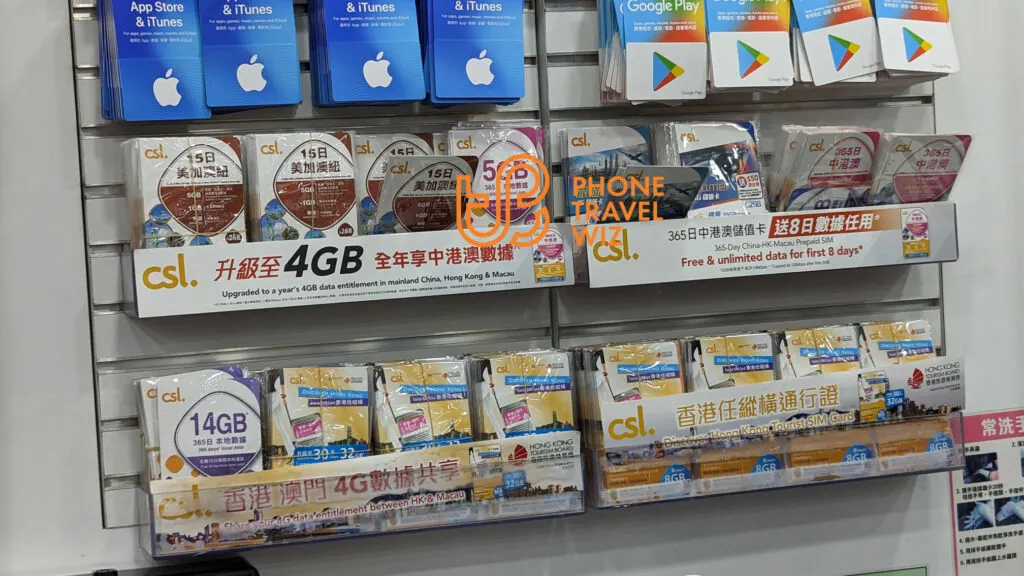 CSL Mobile Hong Kong Tourist & Regular SIM Card Starter Packs at 7-Eleven in Hong Kong International Airport