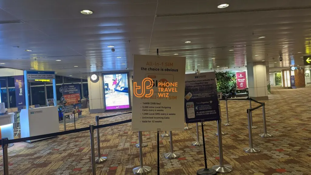 M1 Singapore Banner at Singapore Changi Airport