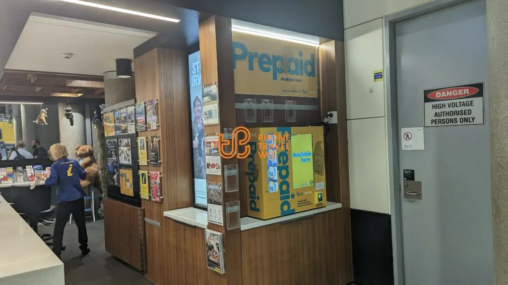 Optus Australia Vending Machine at Brisbane Airport SellingSIM Cards in the Domestic Terminal