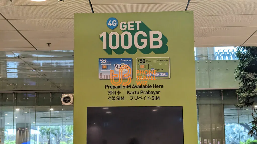 StarHub Singapore Sign with its Tourist SIM Cards at Singapore Changi Airport