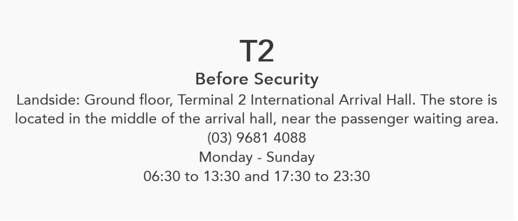 Welcome Center at Melbourne-Tullamarine International Airport Opening Hours