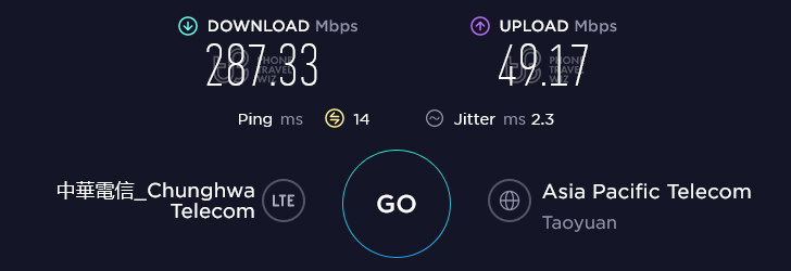 Chunghwa Telecom Taiwan Speed Test at Taiwan Taoyuan International Airport Terminal 1 MRT Platform in Taoyuan City (49.17 Mbps)