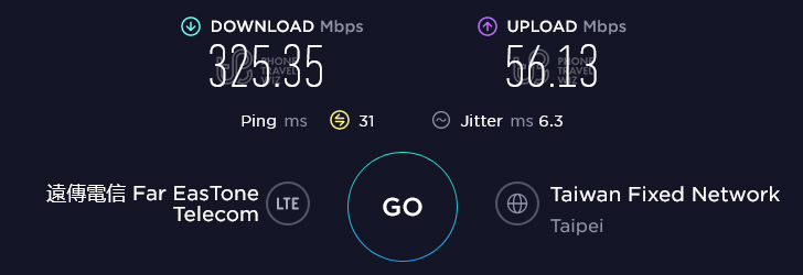 Far EasTone Download at Taipei 101World Trade Center MRT Station in Taipei (325.35 Mbps)